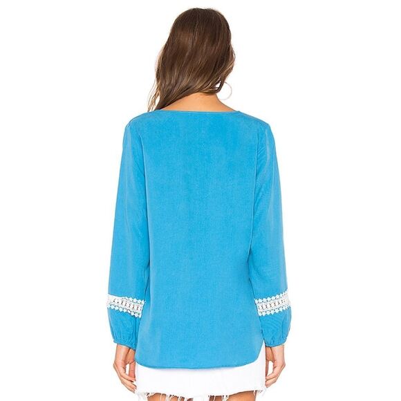 Line and Dot Revolve blue pom pom deliah blouse‎ - Picture 3 of 8